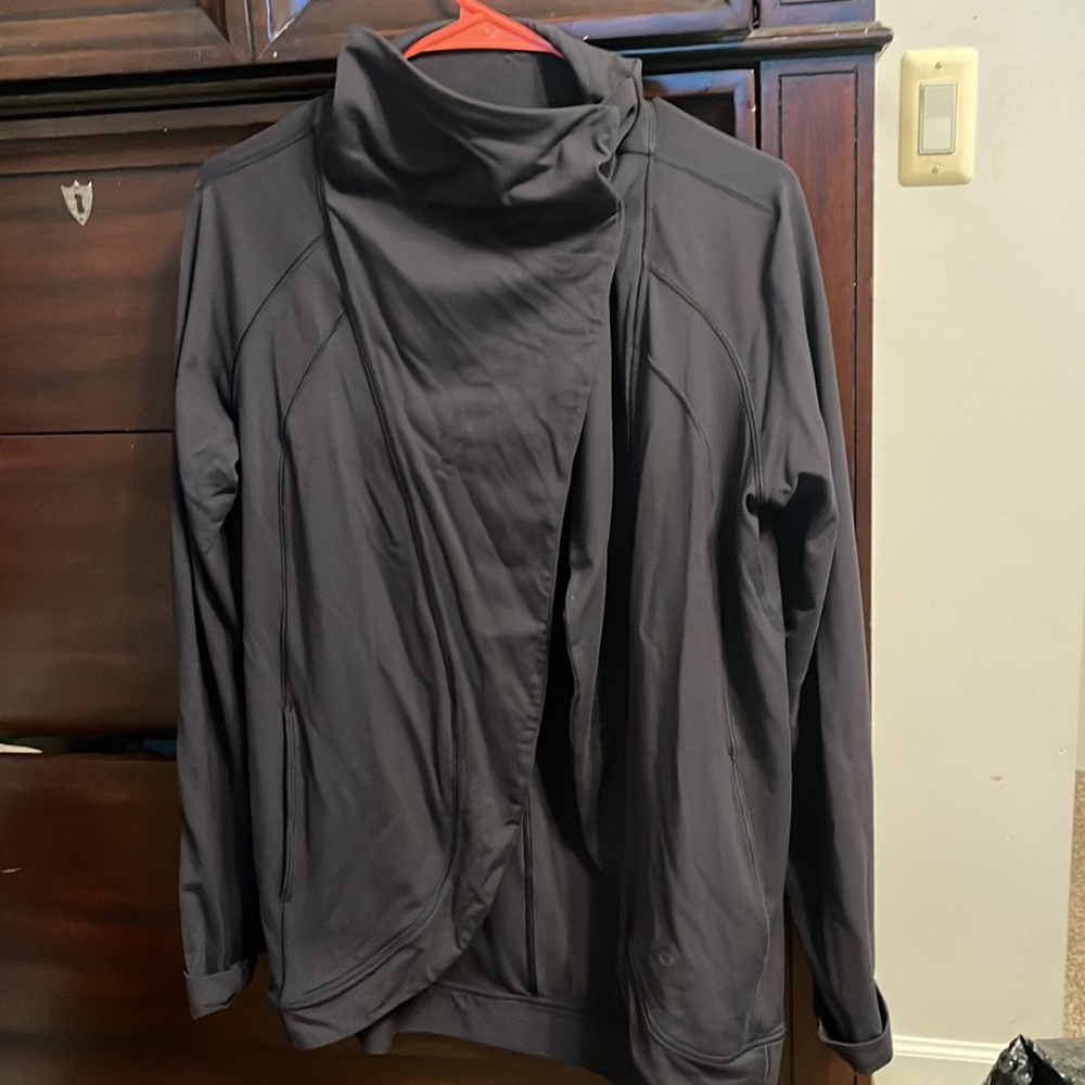 lululemon athletica Black Asymmetrical Zip Workout Jacket